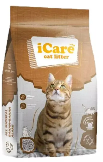 iCare חול מתגבש לחתולים עם פחם פעיל 25 ליטר