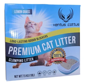 חול מתגבש VENTUS CATTUS עם ריח לימון גראס 10 ליטר