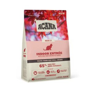 Acana אקאנה אינדור מזון יבש לחתולים מכל הסוגים ובכל הגילאים מבשר עוף, דגים והודו 1.8 ק"ג
