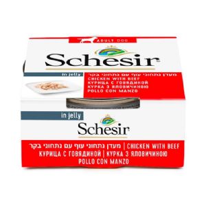 Schesir שזיר מעדן נתחוני עוף עם נתחוני בקר לכלב 150 גר'