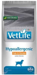 Vetlife וטלייף היפואלרגני דג ותפו"א כלב 12 ק"ג